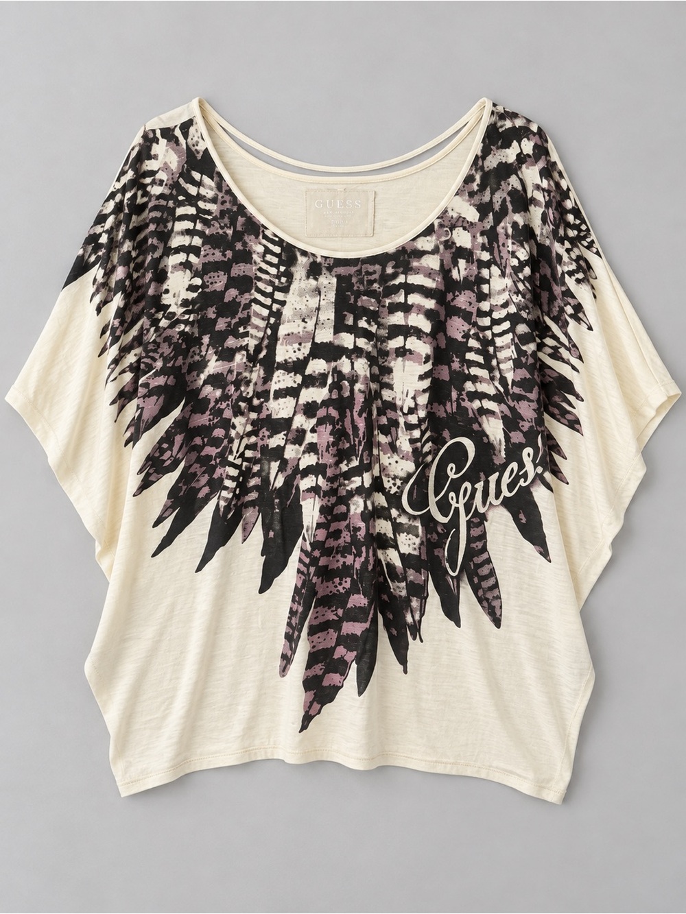 Guess Los Angeles Feather Print Batwing Tee